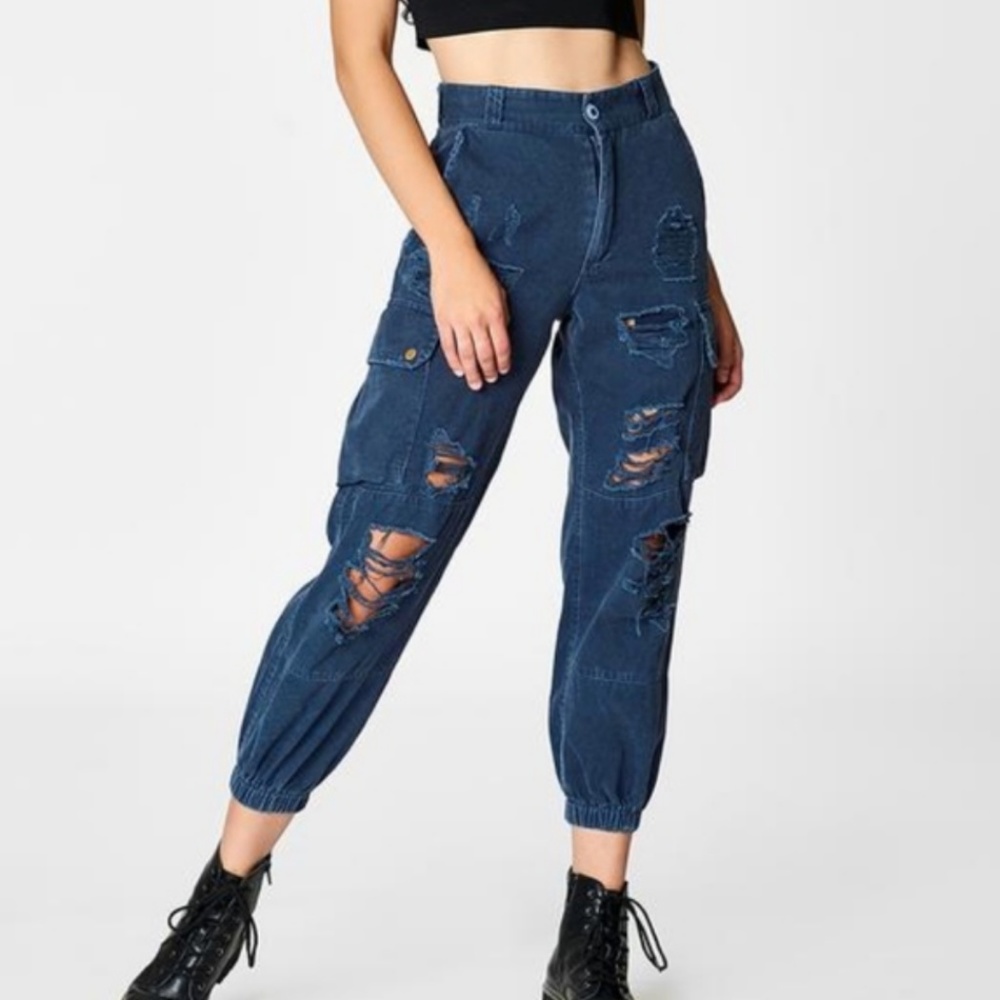 Carmar Denim Baggy Grinded Cargo Pant